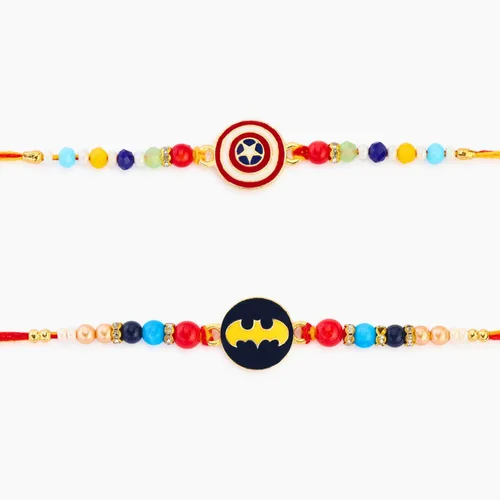 Vista 7 de Set of 2 SuperHeros Rakhi for Brother Raksha Bandhan Rakhi for Small Brother Rakhi for Bhaiya Bhabhi Rakhi Thread RNJVA