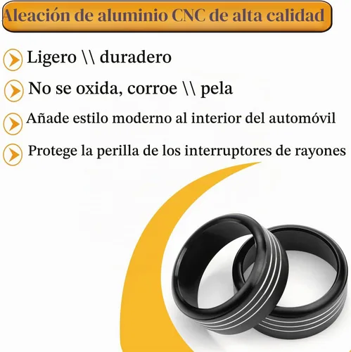 Vista 3 de Para Subaru - Cubierta de perilla de CA, accesorio para interruptor de consola central, botón de control de volumen, ajuste de anillo compatible