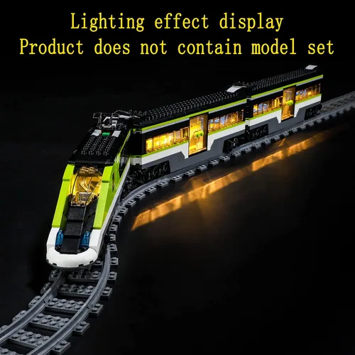 Vista 5 de GEAMENT Kit de luces LED compatible con el tren de pasajeros LEGO Express, juego de iluminación para modelo de construcción City 60337