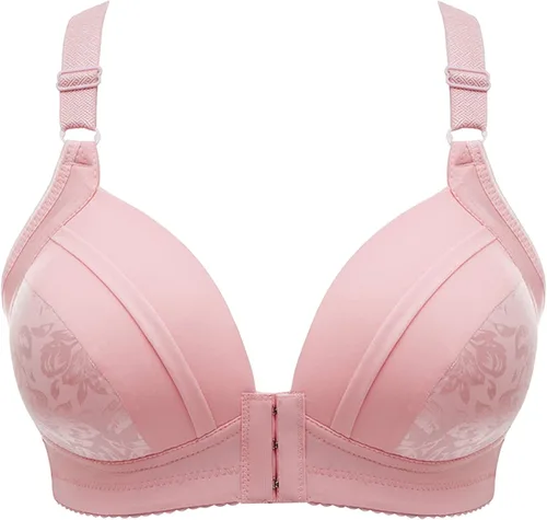 Vista 6 de Sujetador deportivo de compresión con botón frontal para mujer, brasier con cierre frontal para mujer, brasier sin costuras sin aros