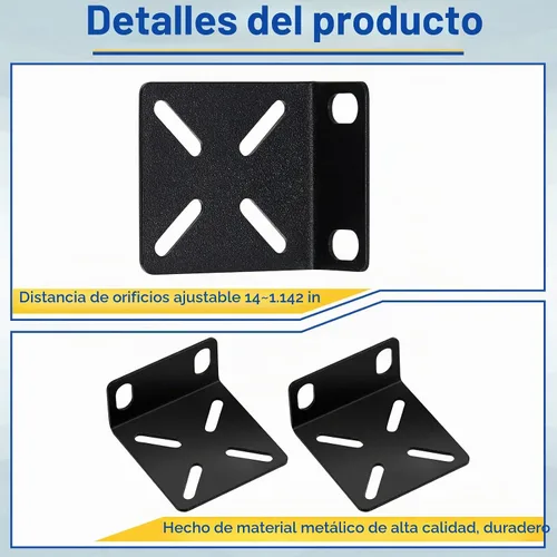 Vista 4 de Pelopy Kit de montaje en rack, orejas ajustables para interruptores de 17.3