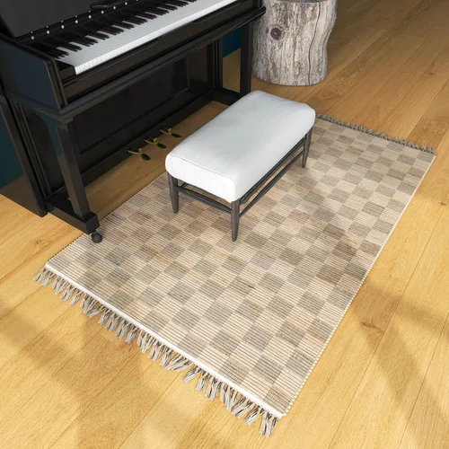 Vista 18 de Eco Crave Alfombra de pasillo de yute de 2,6 x 8 pies – Alfombra de diseño geométrico 100% natural de yute trenzada a mano, alfombra de acento