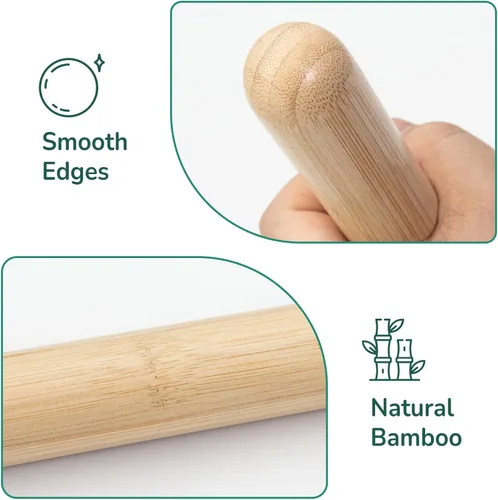 Vista 3 de Varilla de masaje de bambú - Rodillo para moldear el cuerpo, herramienta de masaje Guasha para relajar los músculos