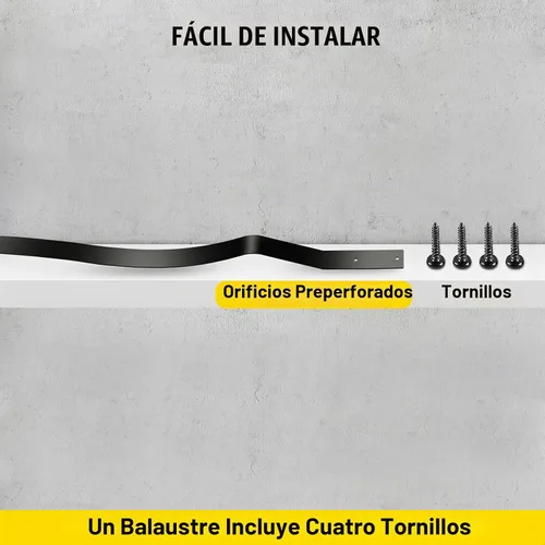 Vista 6 de VEVOR Paquete de 61 balaustres de cubierta, husillos de metal de hierro de 29.5 x 1 pulgada, barandilla a prueba de corrosión con tornillos