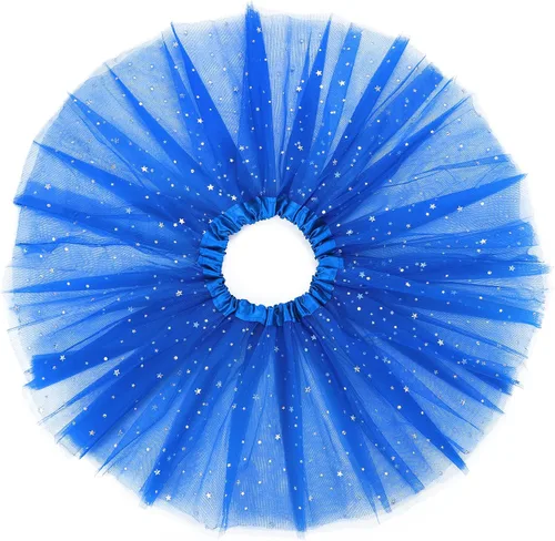 Vista 3 de Zando Falda tutú brillante en capas para niñas pequeñas vestido de baile de ballet falda de tul de lentejuelas para niños disfraz de Halloween
