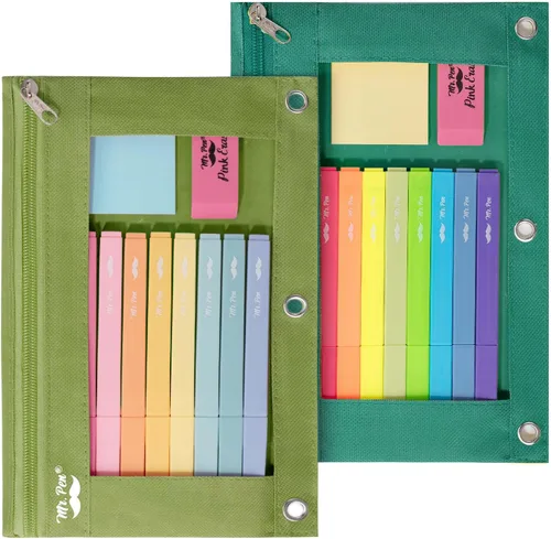 Vista 38 de Mr. Pen - Estuche para lápices de 2 piezas - Estuche con cremallera para lápices para carpeta de 3 anillas