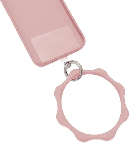Vista 14 de Correa de silicona con forma de corazón para teléfono, correa de muñeca para teléfono celular con soporte para llaves, universal compatible