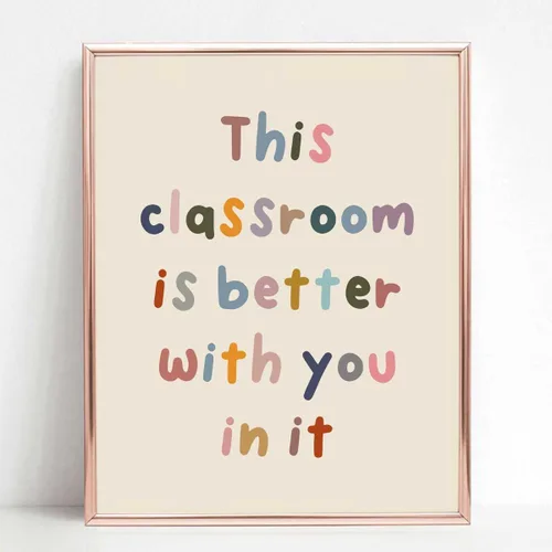 Vista 3 de ZEARPT This Classroom is Better with You In It, decoración de pared motivacional positiva, letreros para profesores, decoración de pared de aula