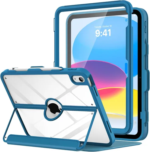 Vista 35 de MoKo Funda para iPad (A16) de 11ª/10ª generación con soporte para lápices A-Azul marino