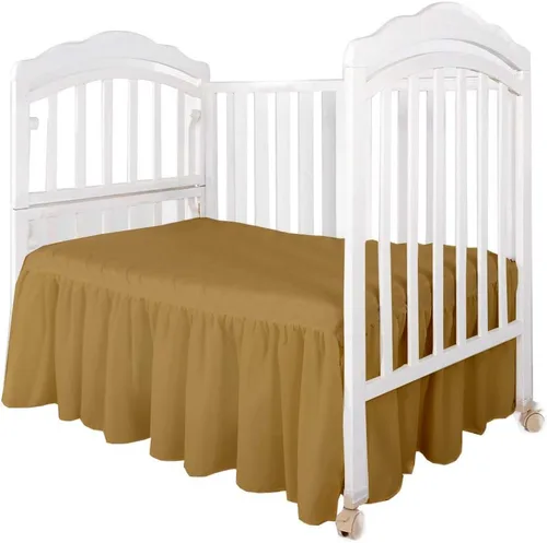 Vista 6 de Falda de cama para cuna para bebés, niños o niñas, para cuna de guardería, ropa de cama de 14 pulgadas de caída (azul bebé)