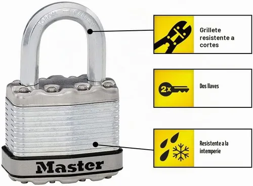 Vista 2 de Master Lock M1XD Magnum - Candado resistente con llave, 1 paquete