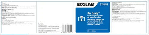 Vista 2 de Ecolab Bar Dandy™ Detergente de baja espuma para vasos de bar y utensilios