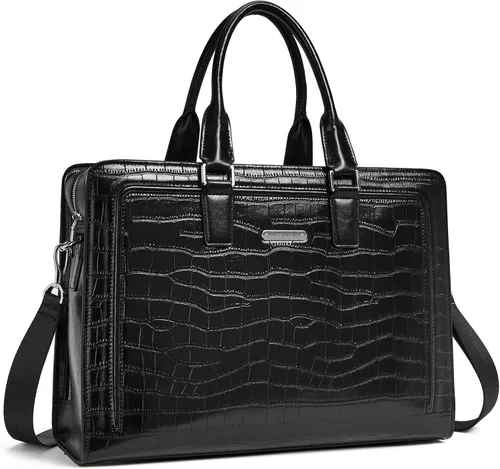 Vista 7 de BOSTANTEN Maletín de cuero genuino para mujer, bolso vintage de negocios de 15.6 pulgadas, bolso bandolera para laptop