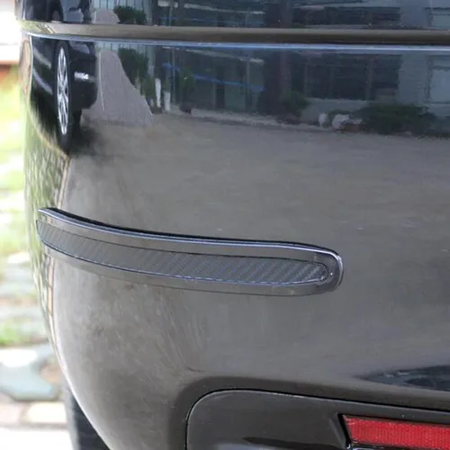 Vista 3 de runmade 4 piezas universales para parachoques trasero de automóvil, camión, SUV, protector lateral antiarañazos, tiras de goma negras