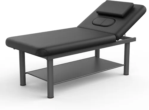 Vista 11 de pouseayar Cama de masaje estacionaria profesional resistente con respaldo ancho para terapia, tratamientos faciales, marco de metal, piel sintética