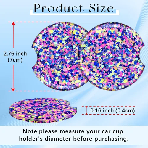 Vista 3 de Swooflia Portavasos de coche con diseño de flores para mujer, 2.75 pulgadas, lindo soporte de resina transparente para bebidas, accesorios