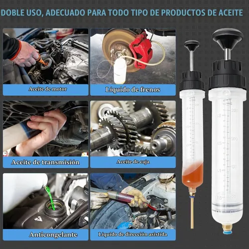 Vista 5 de Extractor de líquido de 200 CC para aceite, gasolina y dirección asistida, líquido de frenos, jeringa multiusos para transferencia de líquidos