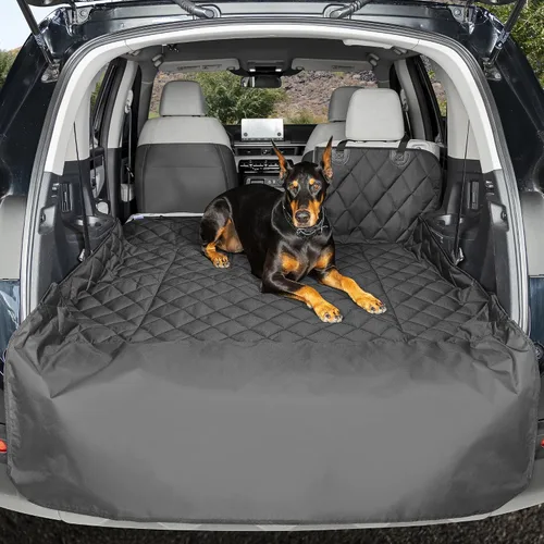 Vista 12 de 4Knines Forro de Carga Dividido para SUV – Para Perros y Mascotas, Resistente, Alfombrilla Impermeable para Maletero y Cubierta de Carga – Se Adapta