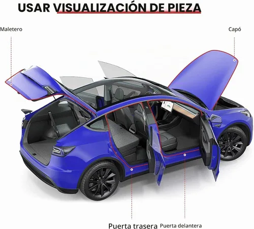 Vista 5 de Tira de sello de goma para puerta de automóvil, burlete hueco doble de 39.3 pies