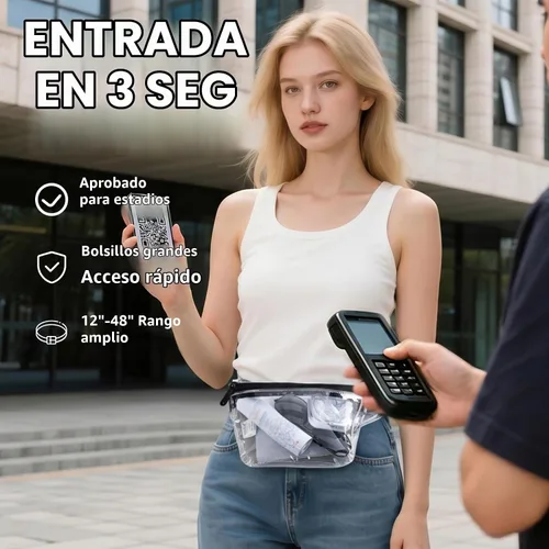 Vista 2 de Riñoneras pequeñas transparentes aprobadas para estadios para mujeres