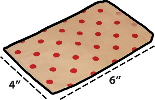 Vista 8 de CuteBox Bolsas de regalo de papel plano con lunares rojos (4 x 6 pulgadas) para mercancía, manualidades, recuerdos de fiesta, venta al por menor