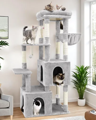 Vista 10 de Globlazer Torre de Gato para Gatos de Interior, Árboles de Gato de Alta Resistencia para Gatos Grandes Gatos Adultos Grandes Torre de Gato Maine