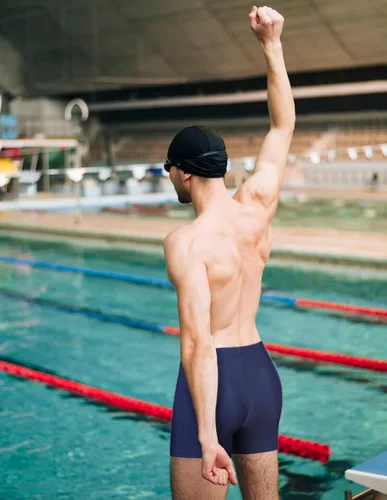Vista 5 de Turnhier Bañador de natación de pierna cuadrada para hombre, traje de baño de secado rápido