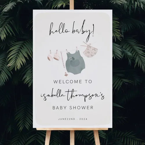 Vista 12 de Cartel de bienvenida de plástico personalizado con texto en inglés «We Can Bearly Wait Brown con texto en inglés «We Can Bearly Wait Brown»