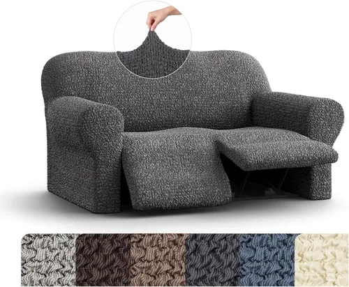Vista 24 de PAULATO BY GA.I.CO. Mille Righe Collection funda para sofá reclinable, funda de tela de poliéster suave, 1 pieza, elástica, ajustable, protección