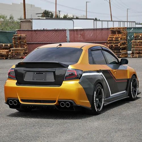 Vista 5 de SPEC-D TUNING Luces traseras secuenciales negras con barra LED roja compatible con Subaru Impreza/Impreza WRX 2008-2011, conjunto de par izquierdo +
