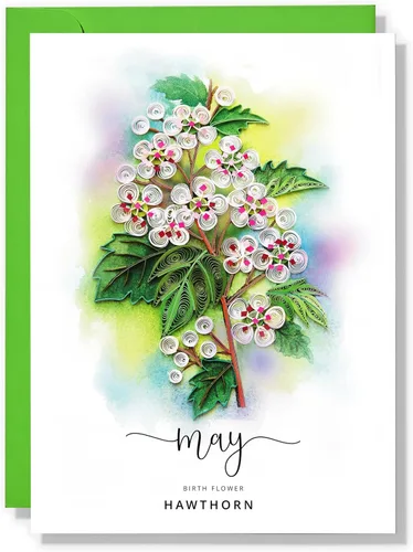 Vista 18 de Tarjeta de Flor de Nacimiento, Tarjeta Floral de Quilling Hecha a Mano para Cumpleaños, Aniversario, Flor de Mes de Nacimiento para Mamá, Mujeres
