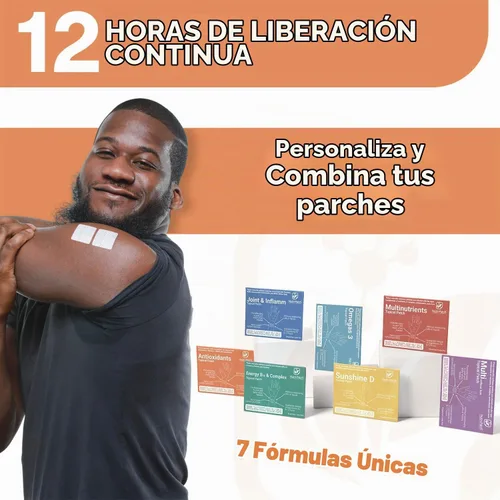 Vista 3 de NUTRI-PATCH - Parches de vitaminas tópicas antioxidantes, 30 unidades, no se ingieren