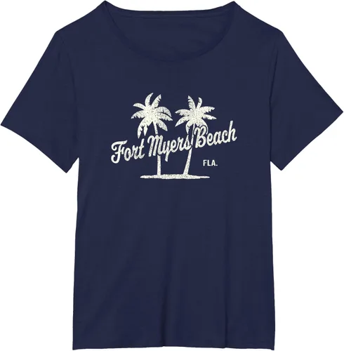 Vista 25 de Fort Myers Beach Florida Vintage 70s Palm Trees Graphic T-Shirt