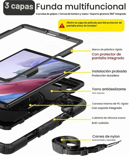 Vista 2 de Funda para tablet Samsung Galaxy Tab A7 Lite de 8,7 pulgadas 2021 Negro