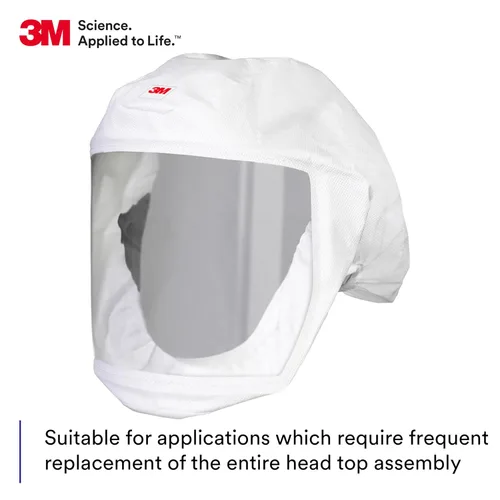Vista 4 de 3M Versaflo - Funda para cabeza con suspensión integrada, S-133L-5, blanco, mediano/grande, 5 EA/Case