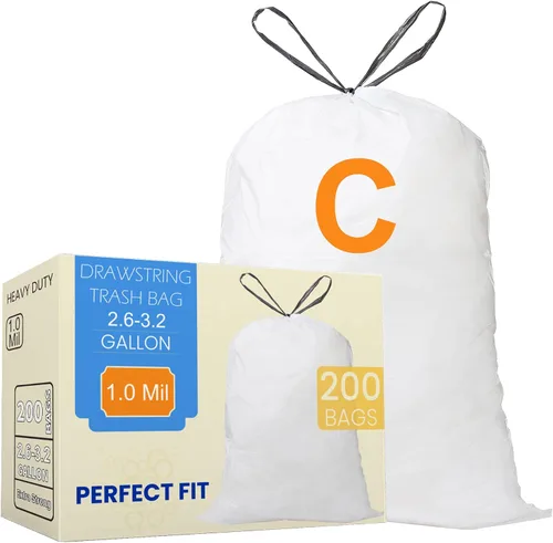 Vista 15 de Code Q - Bolsas de basura resistentes con cordón de 13 a 17 galones, compatibles con Simplehuman Code Q, bolsas de basura de 13-17 galones