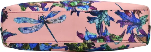 Vista 7 de Anuschka Bandolera cruzada con bolsillo deslizante, colección Wanderlust, tela de nailon con ribete de cuero genuino e impresión de obras de arte