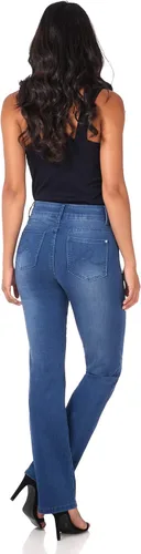 Vista 4 de Rekucci Secret Figure - Jeans de mezclilla de alta calidad con corte de bota para mujer