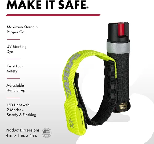 Vista 4 de SABRE Runner Pepper Gel Spray para correr, caminar y seguridad personal