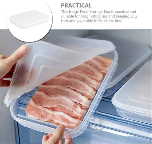 Vista 5 de Kichvoe Bacon Keeper - Recipientes de plástico para almacenamiento de alimentos con tapas, contenedor de preparación de comidas para refrigeradores