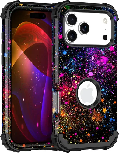 Vista 116 de Miqala Funda compatible con iPhone 8 Plus, iPhone 7 Plus, que brilla en la oscuridad, tres capas, resistente a los golpes, parachoques de plástico