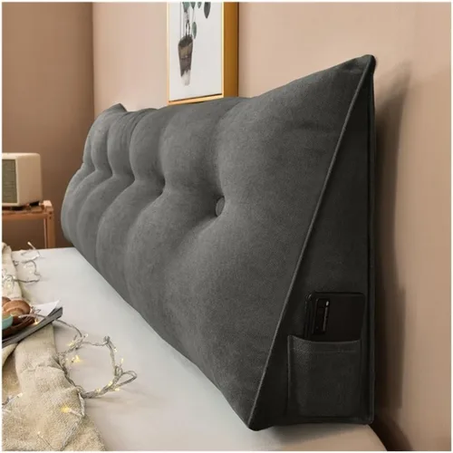 Vista 12 de Almohada triangular para cabecero de lectura, cojín de cuña, almohada grande para cama / almohada de lectura para sentarse en reposo en cama, Marrón