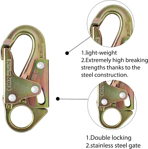 Vista 3 de Fusion Climb Maxi-2 Gancho de acero al carbono de alta resistencia forjado a presión, oro, universal (FP-6013-5-HS-GLD)