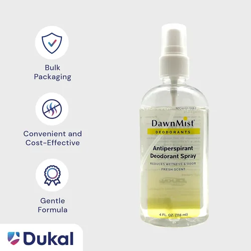 Vista 4 de Dukal Desodorante antitranspirante PSD40 Dawn Mist, 4 onzas, spray de bomba, paquete de 48