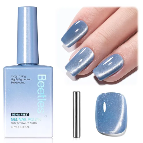 Vista 27 de Beetles - Esmalte de gel blanco, 0.5 onzas líquidas, tamaño completo, sin A - Creme White Hema Free white Rhythm