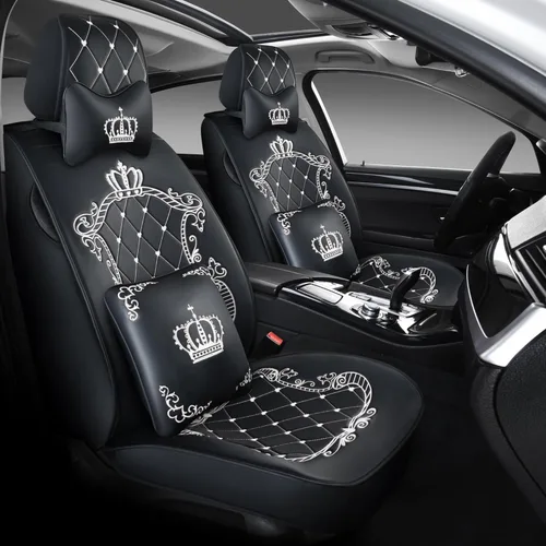 Vista 10 de Fundas de Asientos de Cuero para Automóvil, Lujosas Universales de Servicio Pesado Impermeables de Cuero Cubierta de Vehículo Automotriz para Autos