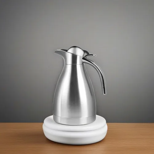 Vista 5 de Jarra térmica de acero inoxidable para café, bebidas, plata (1.0L)