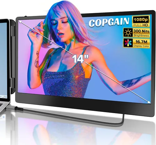 Vista 8 de Monitor Portátil Triple P2 para Laptop, Extensor de Pantalla de 12 Pulgadas, Extensor de Monitores Duales FHD 1080P, Pantalla IPS