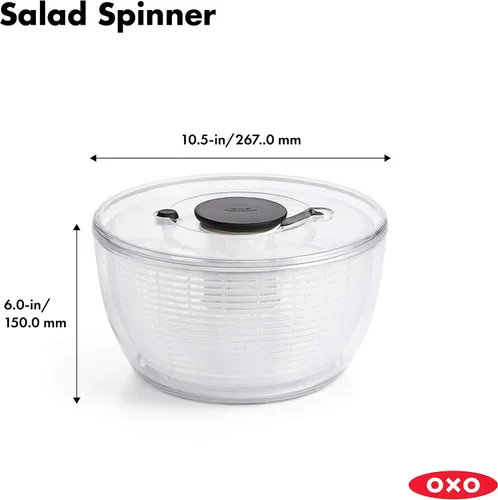 Vista 6 de Cosco 11408PBL1E Taburete plegable de tres escalones grandes con empuñadura de goma, platino y OXO Good Grips - Ensaladera grande