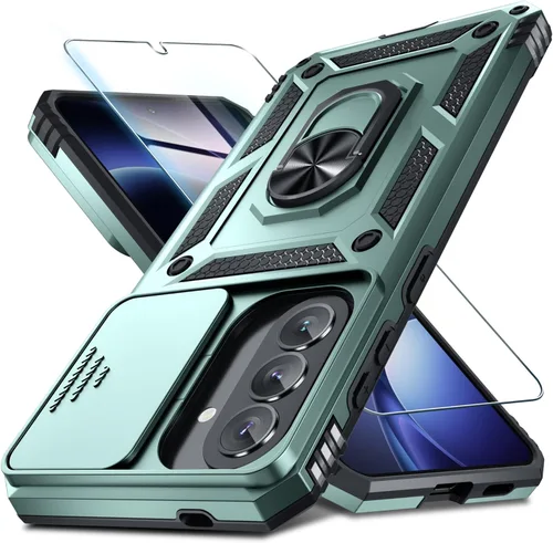Vista 33 de Janmitta Funda compatible con Samsung Galaxy A16 5G/4G con Cubierta Deslizante Integrada para Lente de Cámara + Protector de Pantalla + Soporte